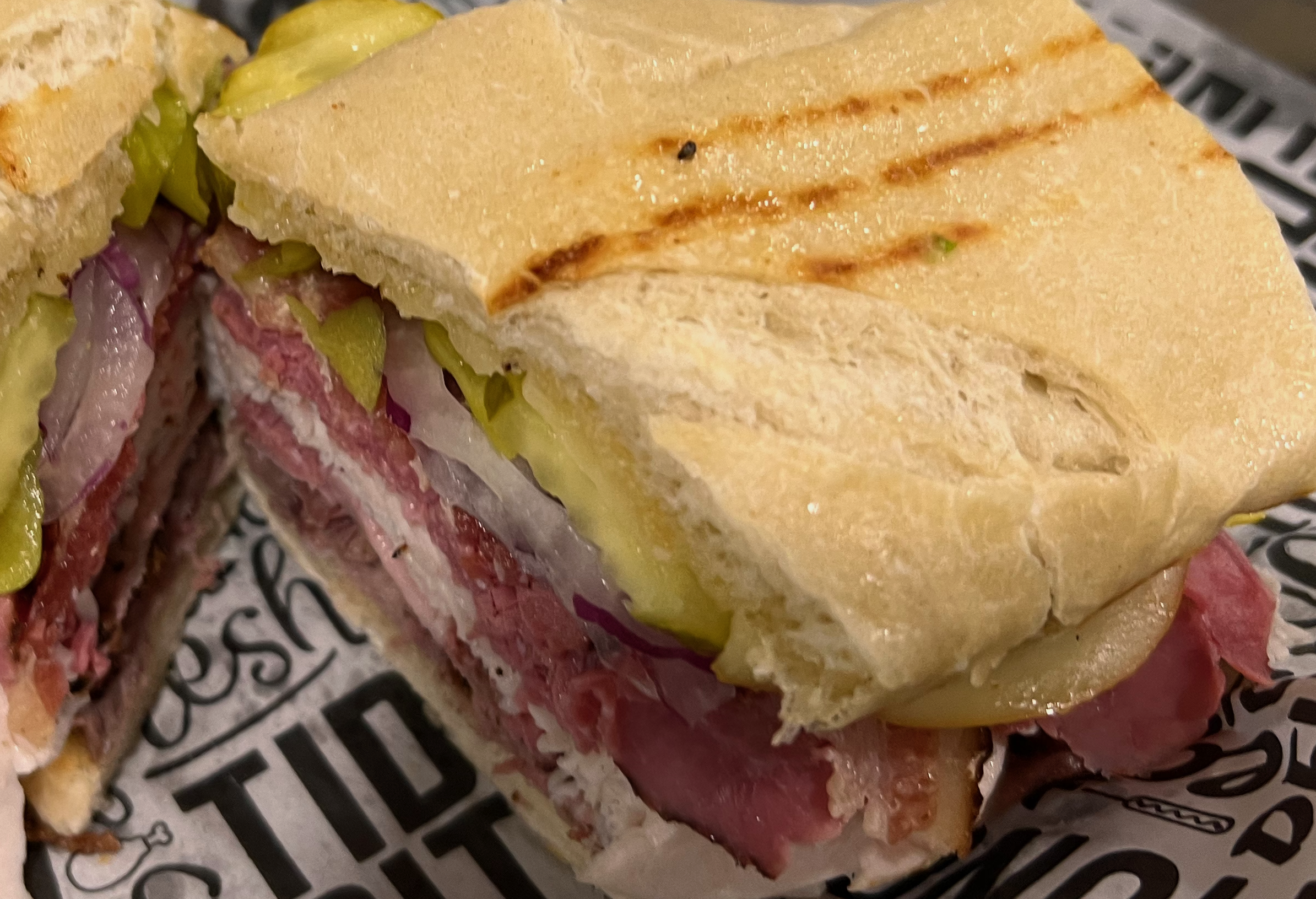 Papa Dogs signature Trinami sandwich